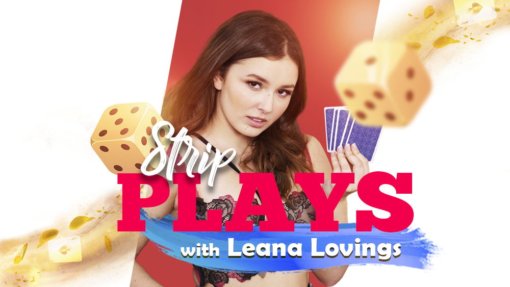 VR Porn Video Cover: Strip plays with Leana Lovings